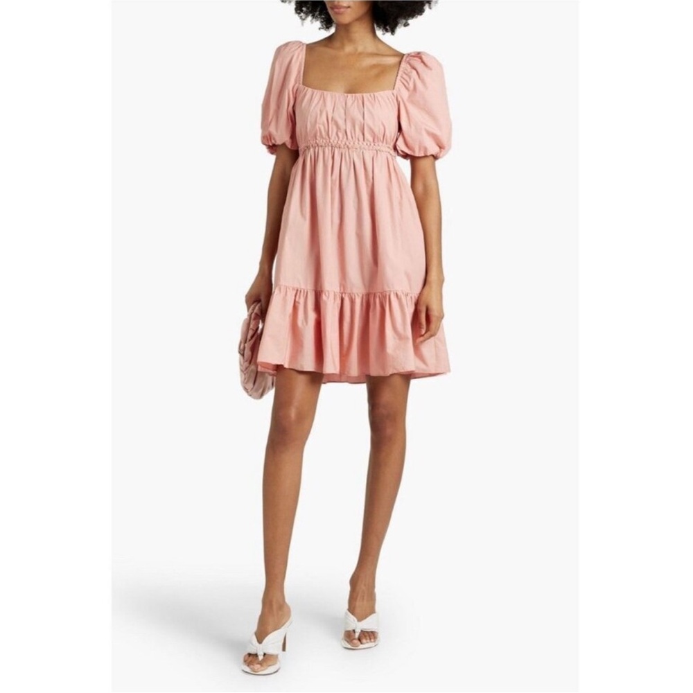 10 Crosby Derek Lam Pink Ada ruffled cotton-poplin mini dress